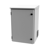 Gabinete de Exterior con Rack de 19" de 16U con Ventiladores y Termostato, Se envía el Gabinete Armado. (Montaje a poste o torre se vende por separado).